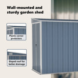 Wall-mounted Garden Shed Grey 118x288x178 cm Galvanised Steel 316226
