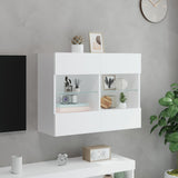 TV Wall Cabinet with LED Lights White 78.5x30x60.5 cm 837099