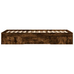 Bed Frame without Mattress Smoked Oak 90x200 cm Engineered Wood 3295496