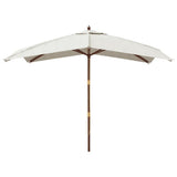 Garden Parasol Sand Polyester, Solid Hardwood, Laminated Bamboo 363191