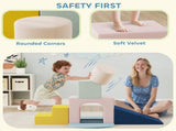 8-Piece Foam Play Blocks for Kids, Soft Motor Skill Blocks with Washable Velvet Covers, Indoor T3398P552626