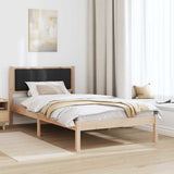 Bed Frame with Upholstered Headboard Black 100 x 200 cm 878281