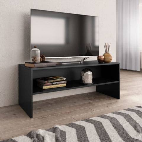 ZNTS TV Cabinet Black 100x40x40 cm Engineered Wood 800046