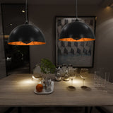 Ceiling Lamps 2 pcs Black and Gold Semi-spherical 40 cm E27 50876
