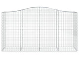 Arched Gabion Baskets 4 pcs 200x50x140/160 cm Galvanised Iron 3145684