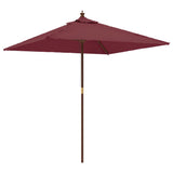 Garden Parasol with Wooden Pole Bordeaux Red 198x198x231 cm 363187