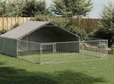 Outdoor Dog Kennel with Run 4x3x1,9 m Galvanised Steel 3329241