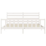 Bed Frame without Mattress White 200x200 cm Solid Wood Pine 3192057
