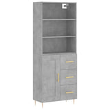 Highboard Concrete Grey 69.5x34x180 cm Engineered Wood 3190009