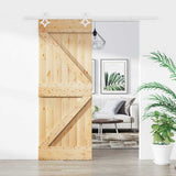 Sliding Door with Hardware Set 85x210 cm Solid Wood Pine 3203174
