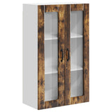 Wall Glass Cabinet LUCCA Smoked Oak 60 x 31 x 100 cm 885180