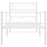 Metal Bed Frame without Mattress with Footboard White 90x200cm 372337