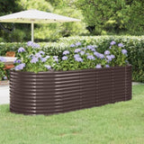 Garden Raised Bed Galvanised Steel 249x100x68 cm Brown 319065