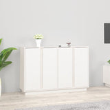 ZNTS Sideboard White 120x35x80 cm Solid Wood Pine 814495