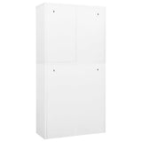 Office Cabinet White Steel Large Height-Adjustable Shelves 336413