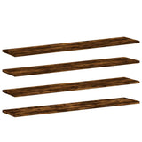 Wall Shelves 4 pcs Smoked Oak 100x20x1,5 cm Engineered Wood 838291