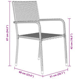 Garden Dining Set with Cushion 5 pcs Black Poly Rattan 3380037