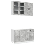 Kitchen Unit PORTO 4 pcs Concrete Grey Engineered Wood 3438338