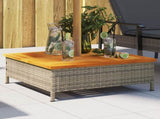 Parasol Base Cover Grey 70x70x25 cm Poly Rattan and Acacia 365953
