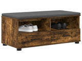 Hall Bench with Cushion with Drawer Smoked Oak 80 x 38 x 46 cm 891460
