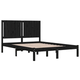 Bed Frame without Mattress Black 140x190 cm Solid Wood Pine 3104397