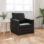 Floor Sofa Bed with Cushion Black 74 x 77 x 81 cm Faux leather 4106635