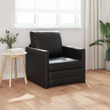 Floor Sofa Bed with Cushion Black 74 x 77 x 81 cm Faux leather 4106635