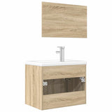 3 Piece Bathroom Furniture Set Sonoma Oak Engineered Wood 3325018