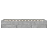 Bed Frame with Drawers without Mattress Concrete Grey 90x200 cm 3207297