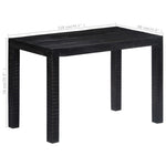 ZNTS Dining Table Black 118x60x76 cm Solid Mango Wood 247991