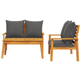 3 Piece Garden Lounge Set with Cushions Solid Wood Acacia 3211799