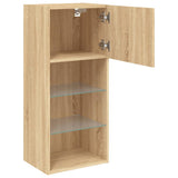 TV Cabinets with LED Lights 2 pcs Sonoma Oak 40.5x30x90 cm 837048