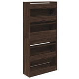 Shoe Cabinet Brown Oak 60x21x125.5 cm Engineered Wood 839902