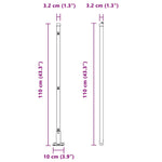 Fence Post Other 52 pcs Silver 3.2 x 3.2 x 110 cm Steel 3350226