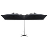 Garden Parasol Anthracite Polyester, Steel Double 312556