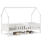 Kids' House Bed Frame without Mattress White 80x200 cm Pine 850705