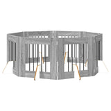 Foldable Dog Gate with Stands 8 pcs Grey Sonoma 60 cm 892166