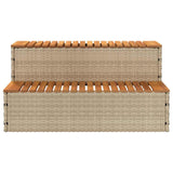 Hot Tub Step Beige 100x50x50.5 cm Poly Rattan and Solid Acacia 4103946