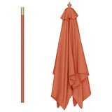 Garden Parasol with Wooden Pole 150x200 cm Terracotta 44538