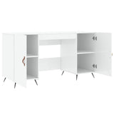 Desk High Gloss White 140x50x75 cm Engineered Wood 829518