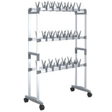 Shoe Rack with Wheels Silver 66x27x100 cm 344371