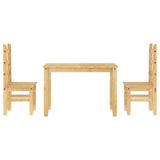 ZNTS 3 Piece Dining Set Panama Solid Wood Pine 3345194