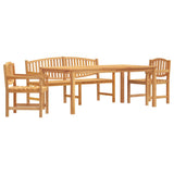 4 Piece Garden Dining Set Solid Wood Teak 3157947