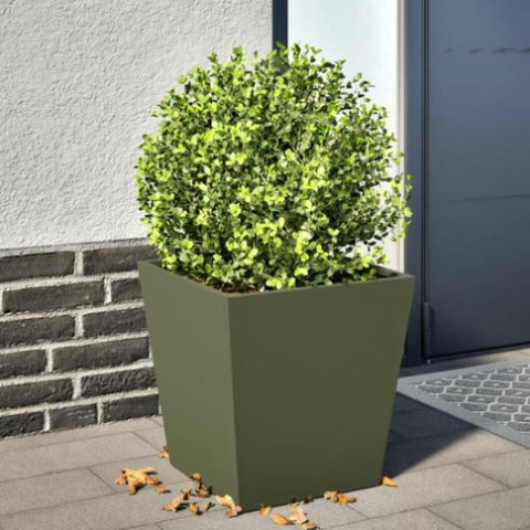 ZNTS Garden Planter Olive Green 40x40x40 cm Steel 851058