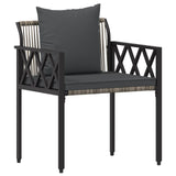 Outdoor Furniture Set 4 pcs Grey and Dark Grey Poly Rattan 42025343