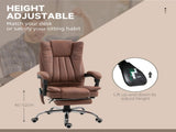 Office Chair with Massage and Heat, Microfibre Reclining Computer Desk Chair with Footrest and T3398P340943