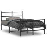 Metal Bed Frame without Mattress with Footboard Black 120x190cm 355380