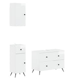 3 Piece Bathroom Cabinet Set BREDA High Gloss White 3417805