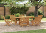 Garden Dining Set 7 pcs Brown Solid Teak Wood 3155339