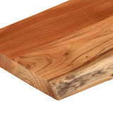 Wall Shelf 80x20x3.8 cm Rectangular Solid Wood Acacia Live Edge 370274
